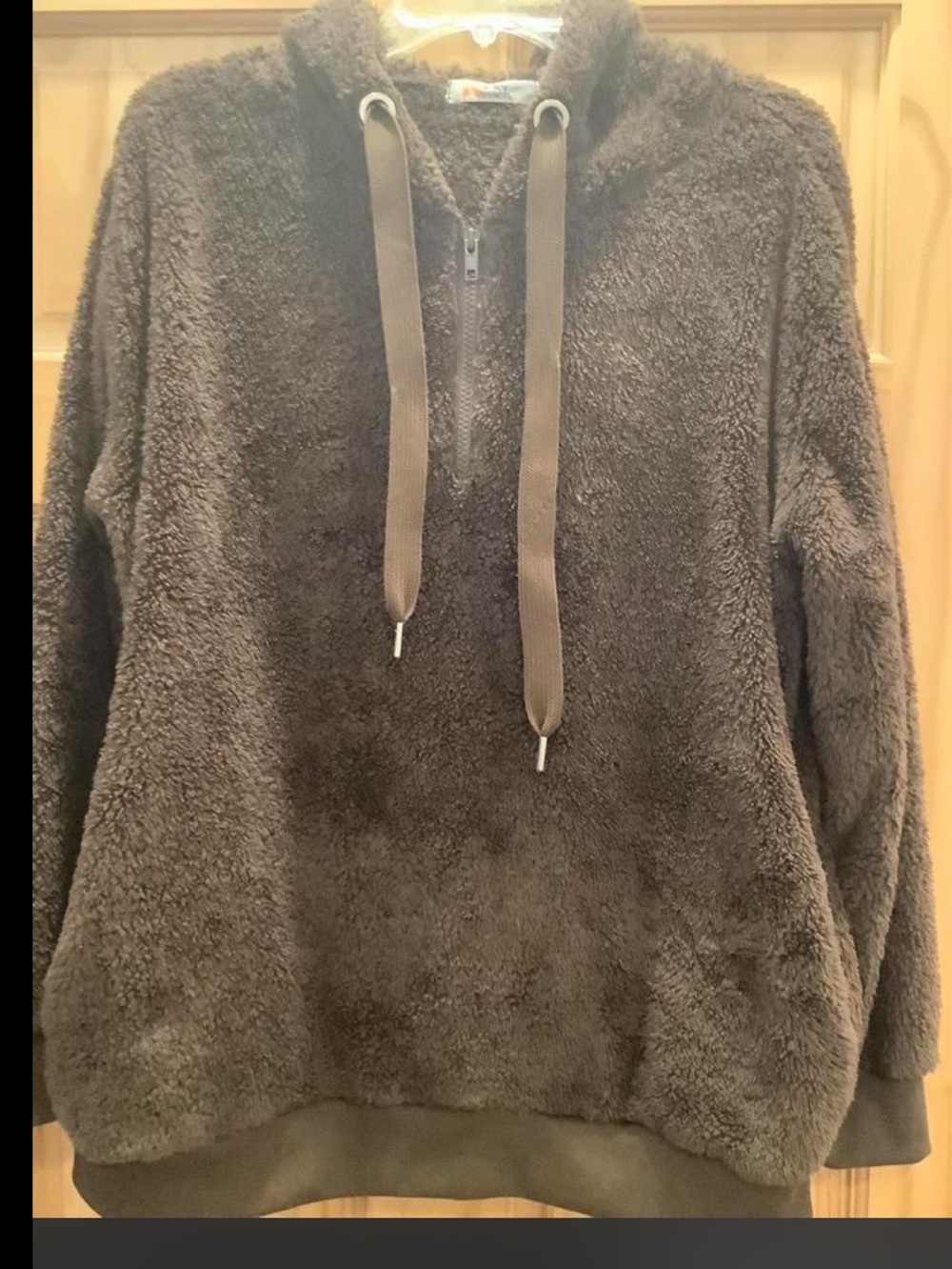 Half-Zip Hoodie Sweater - Brown